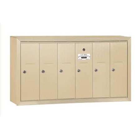 SALSBURY INDUSTRIES Salsbury Industries 3506SSU Vertical Mailbox - 6 Doors - Sandstone - Surface Mounted - USPS Access 3506SSU